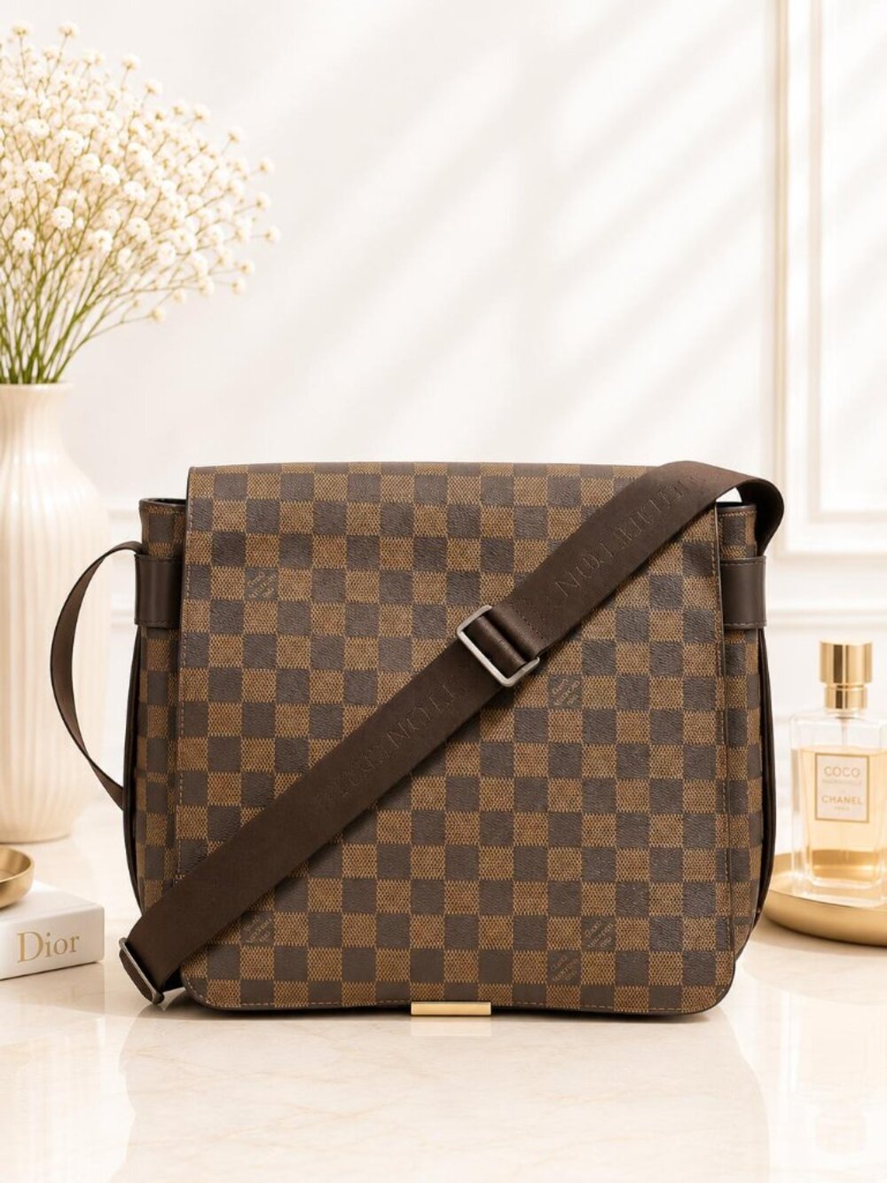 Authentic Louis Vuitton Bastille Damier Ebene Messenger Crossbody Bag LV